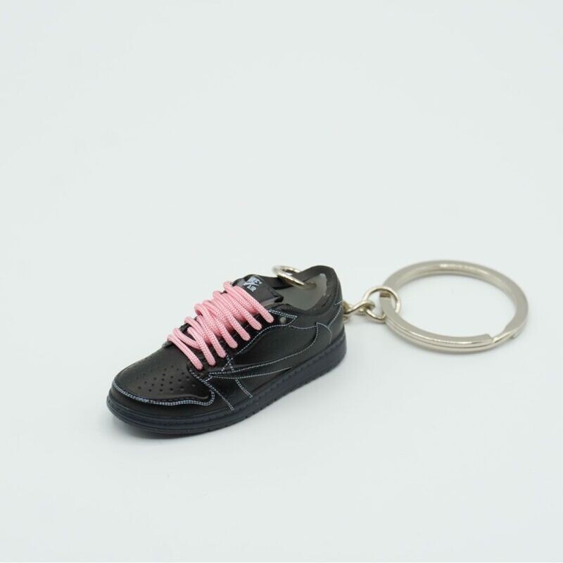 SNEAKR Keychain Air Jordan 1 Low Travis Scott Black Phantom Pink Lace