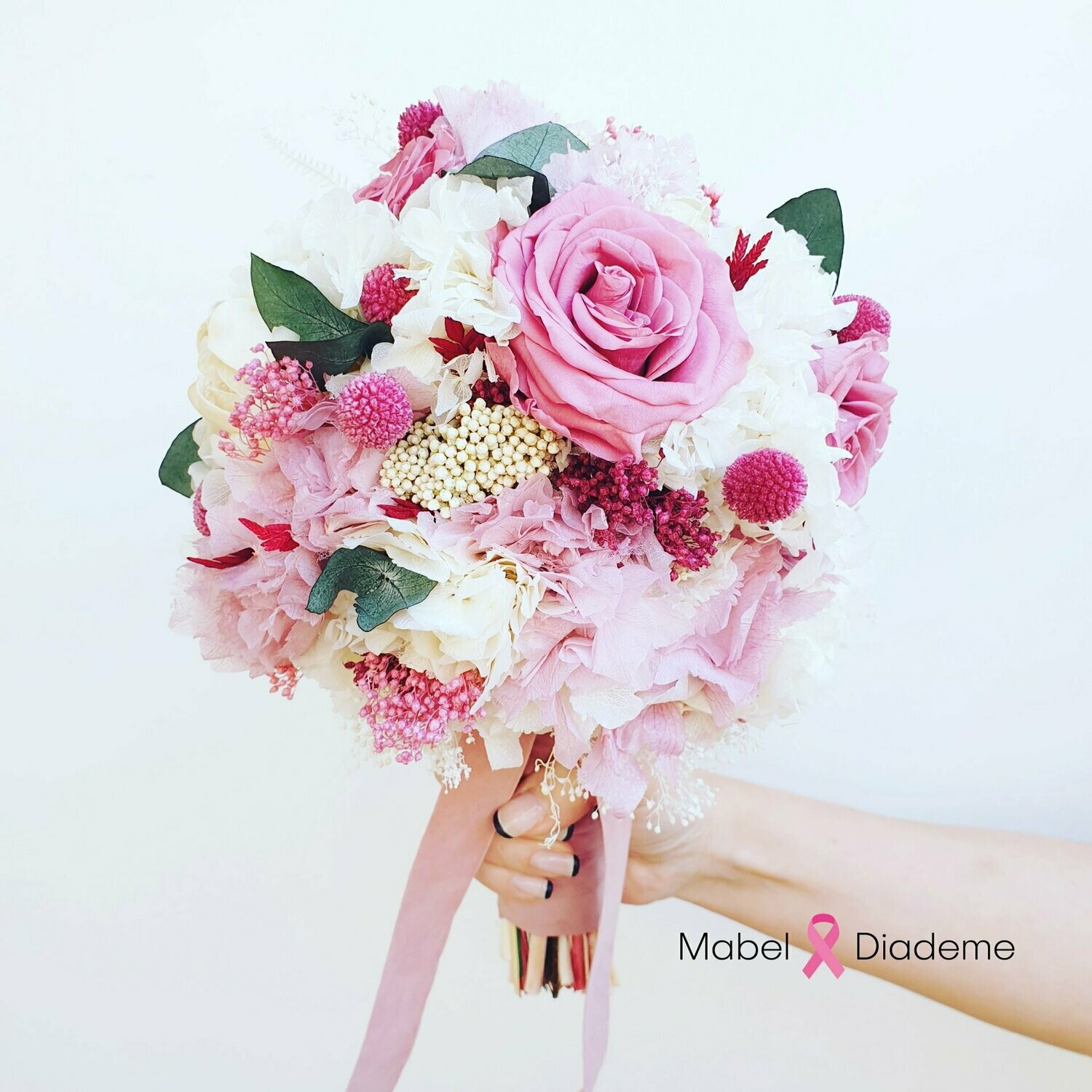 Bouquet ramo novia flores preservadas rosas