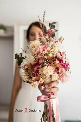 Ramo novia flores preservadas buganvilla