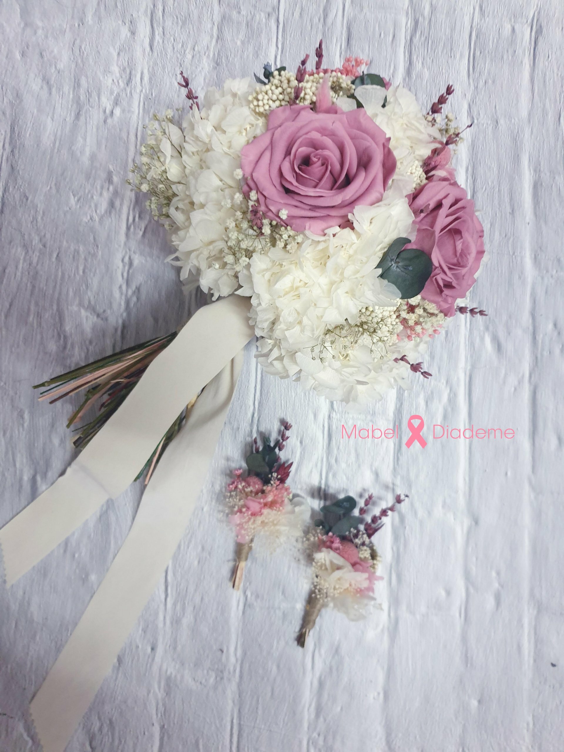 Ramo novia bouquet rosas en flores preservadas  bodas