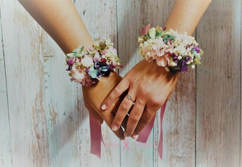 Pulsera flores preservadas damas de honor  arras