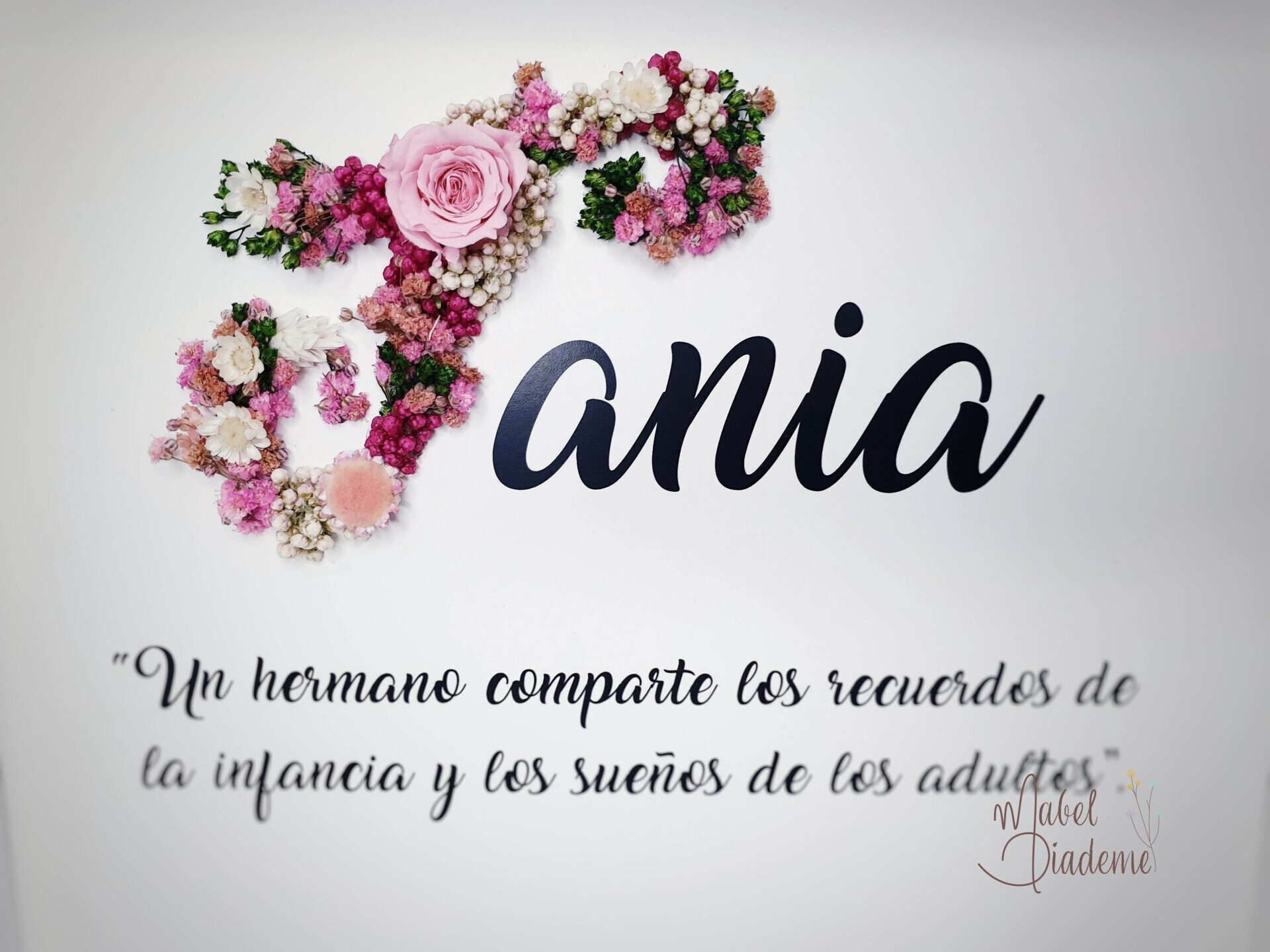 Cuadro Personalizado con Inicial de Flores Preservadas – Regalo Decorativo y Único - Regalos bonitos y originales