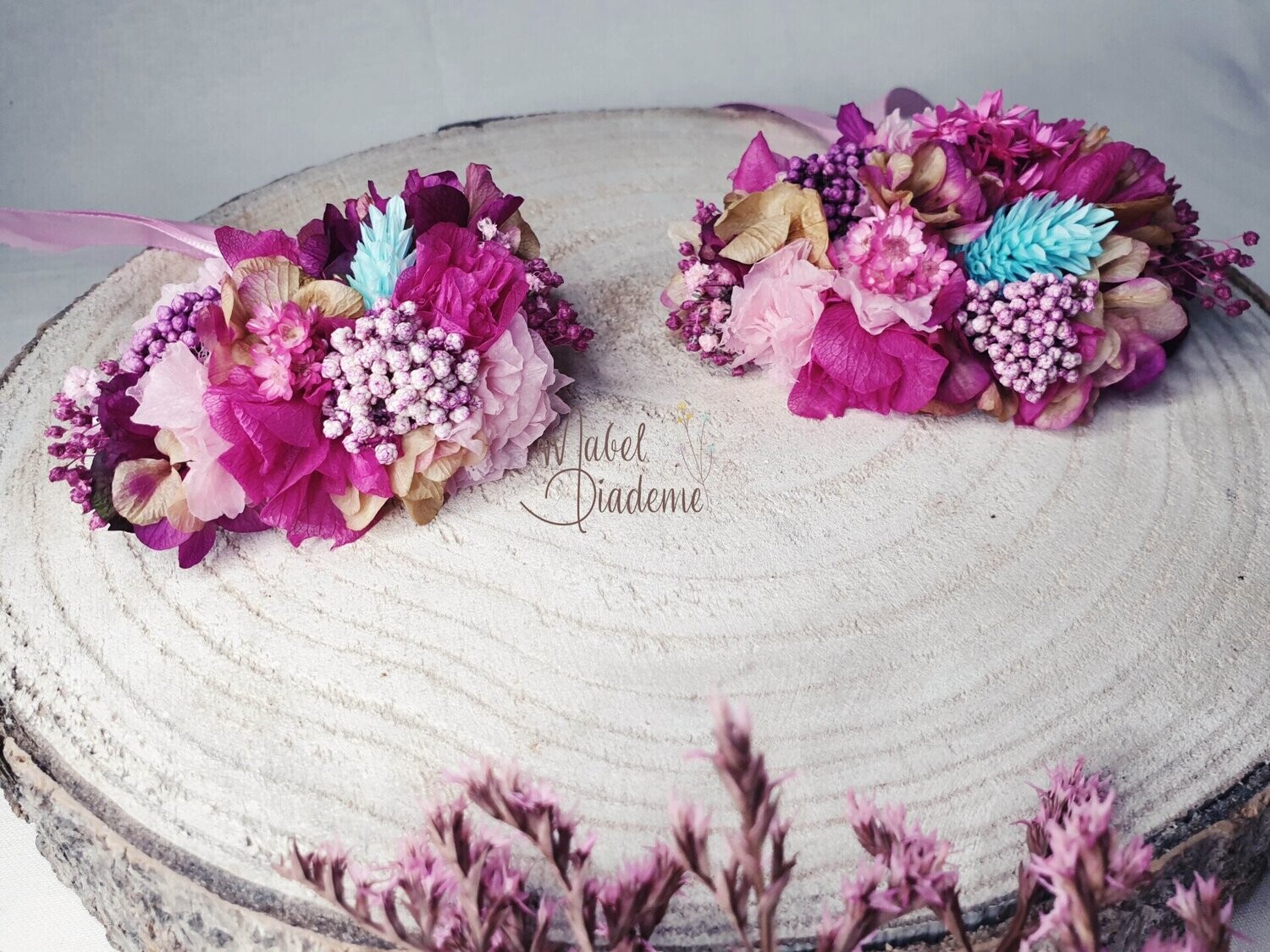 Pulsera de flores preservadas damas de honor, arras