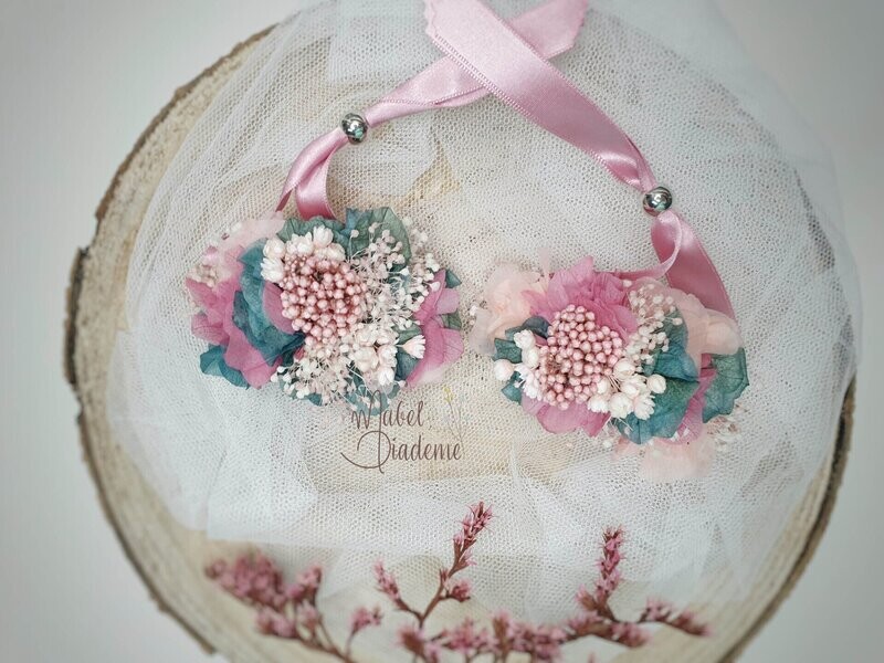 Pulsera de flores preservadas damas de honor, arras