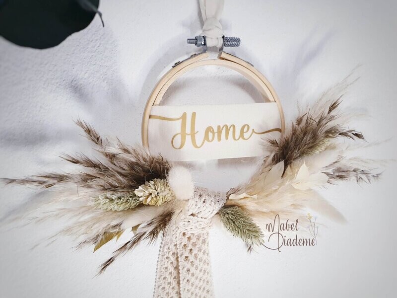 Mini bastidor colgante estilo boho chic flores preservadas pampa decoración del hogar nórdico