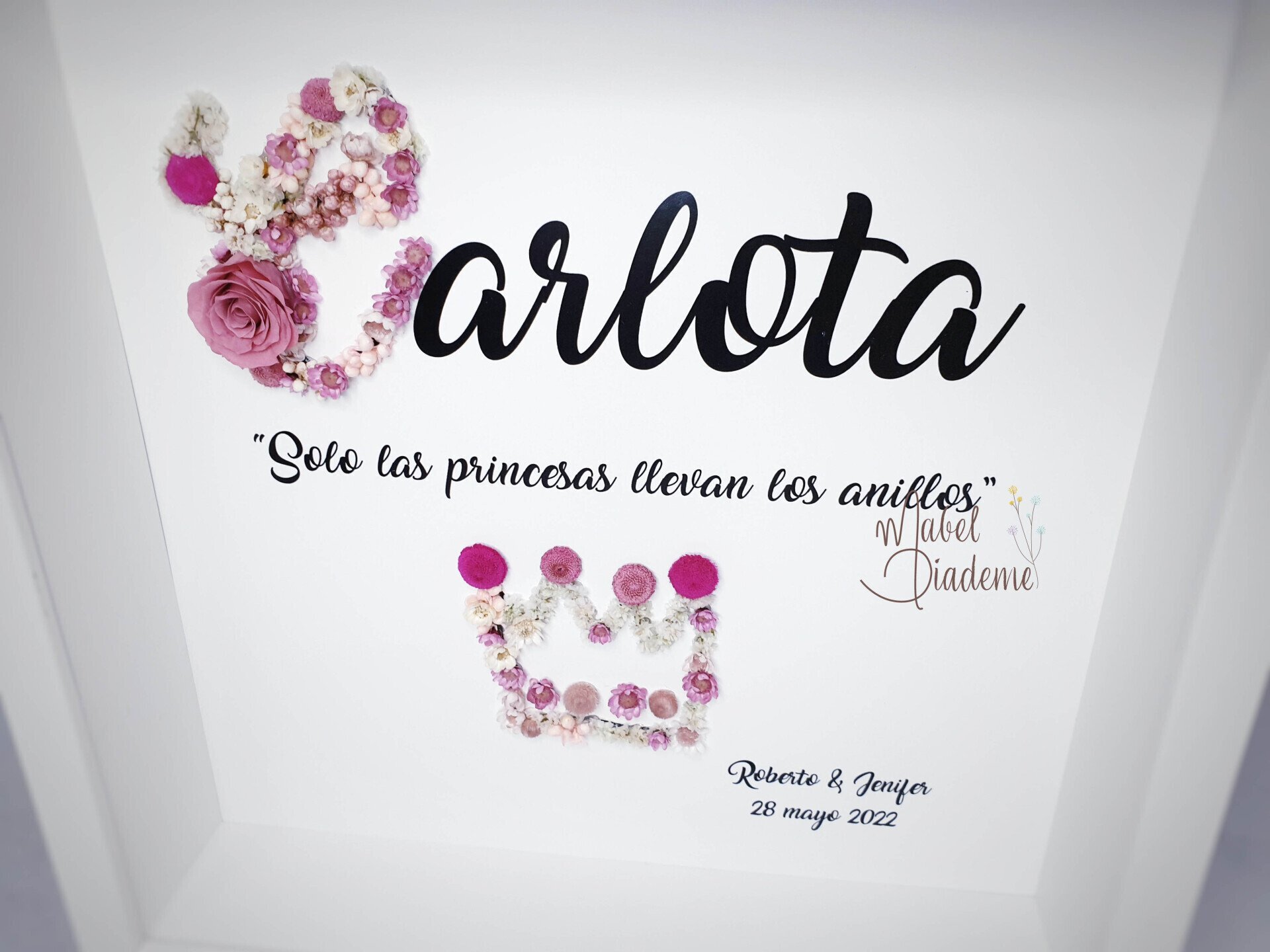 Cuadro Personalizado con Inicial de Flores Preservadas – Regalo Decorativo y Único -  Regalos bonitos y originales