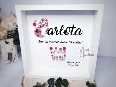 Cuadro Personalizado con Inicial de Flores Preservadas – Regalo Decorativo y Único -  Regalos bonitos y originales