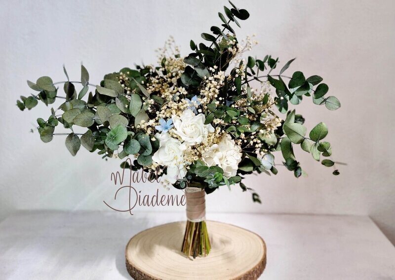 Ramo de novia jazmín y gardenia en flores preservadas