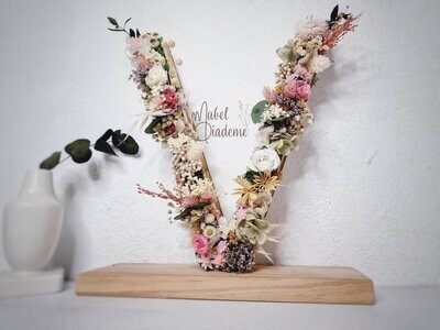 Inicial flores preservadas regalos bonitos de nacimiento, comunión