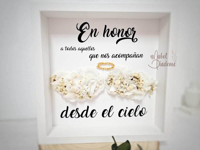 Cuadro Homenaje "Desde el Cielo" con Flores Preservadas – Recuerdo para Honrar a Seres Queridos