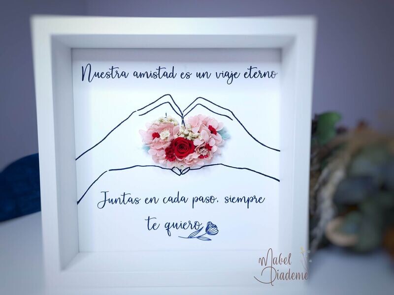 Cuadro Personalizado de Flores Preservadas – Regalo Emotivo para Bodas, Madres, Amigas y Parejas