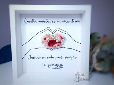 Cuadro Personalizado de Flores Preservadas – Regalo Emotivo para Bodas, Madres, Amigas y Parejas