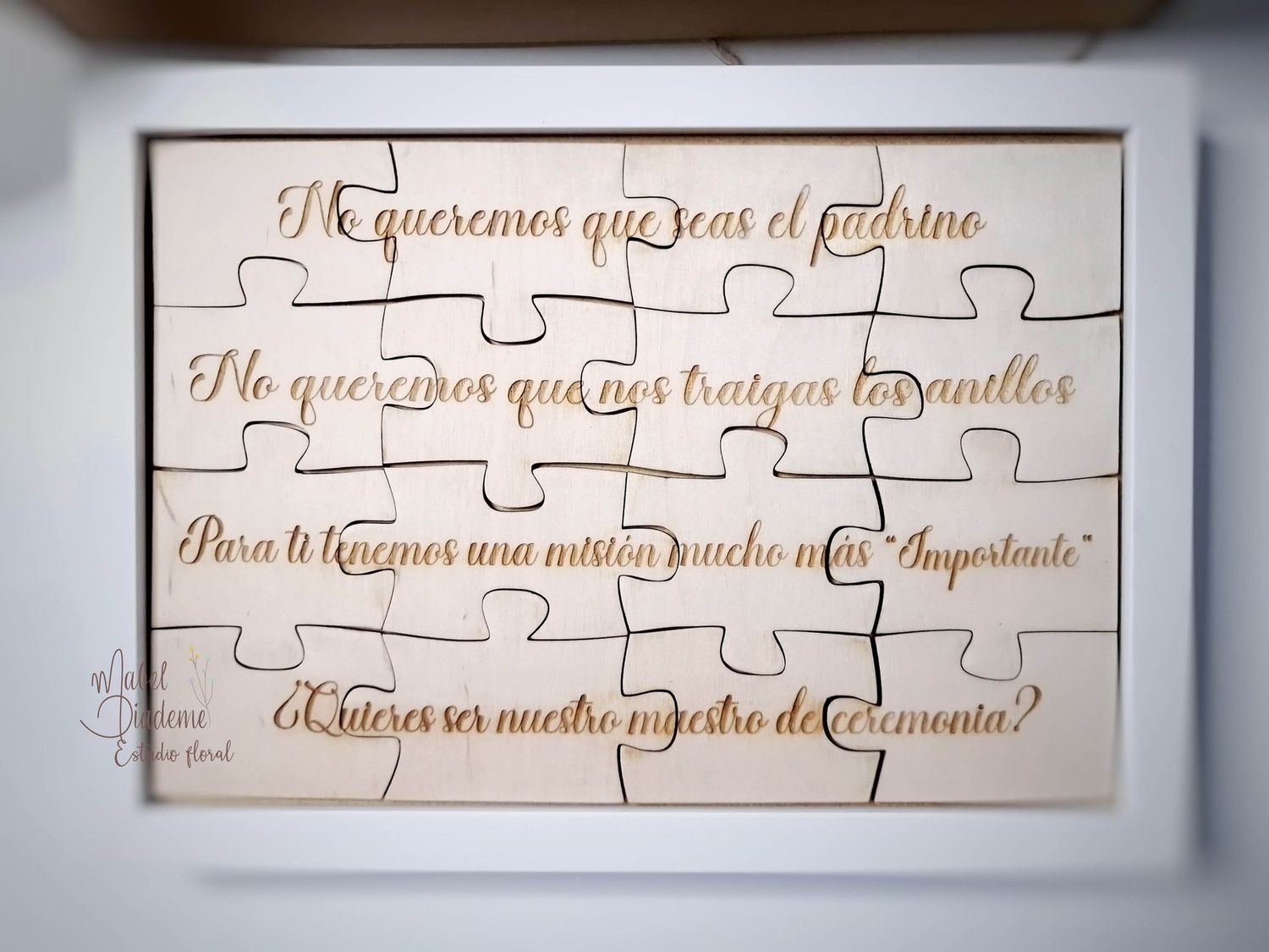 Puzzle madera regalos bonitos y originales para maestro/a de ceremonia