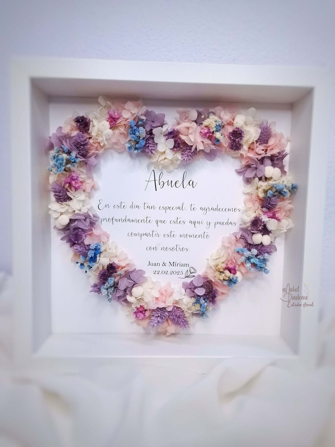 Cuadro Corazón con Flores Preservadas  Regalos Bonitos