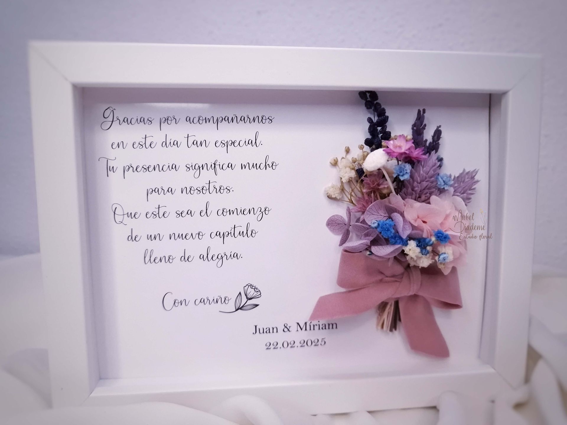 Cuadro con Ramillete de Flores Preservadas – Regalo único y personalizado