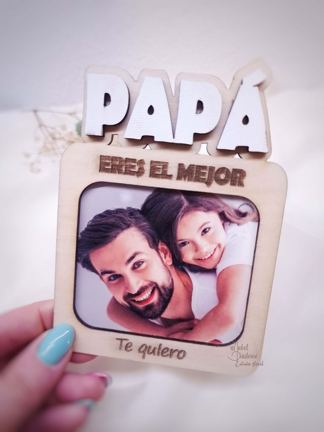 ?️ Marco de Madera Personalizado con Foto y Mensaje – Regalo Especial para el Día del Padre ?