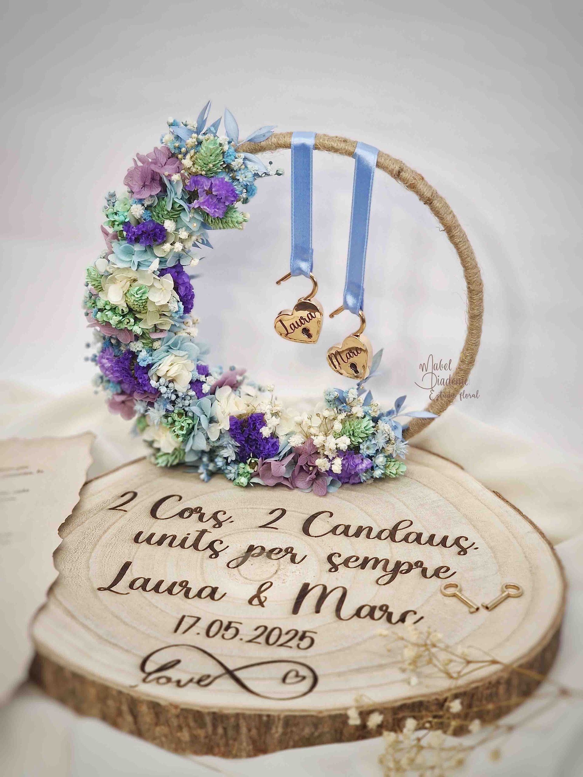 ritual boda original de candado flores preservadas