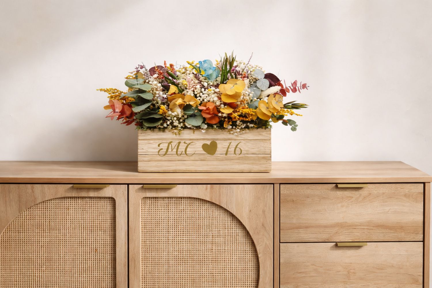 Caja de madera flores preservadas regalos bonitos y originales