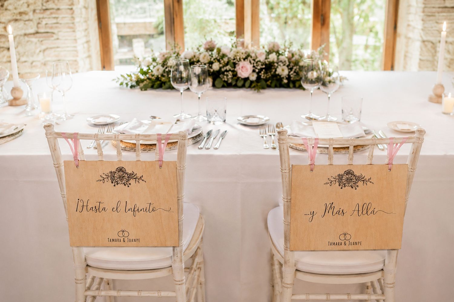 Cartel de madera personalizado para sillas de boda Cartel de madera personalizado para sillas de boda