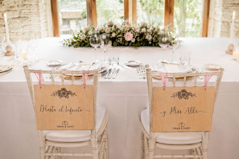 Cartel de madera personalizado para sillas de boda Cartel de madera personalizado para sillas de boda