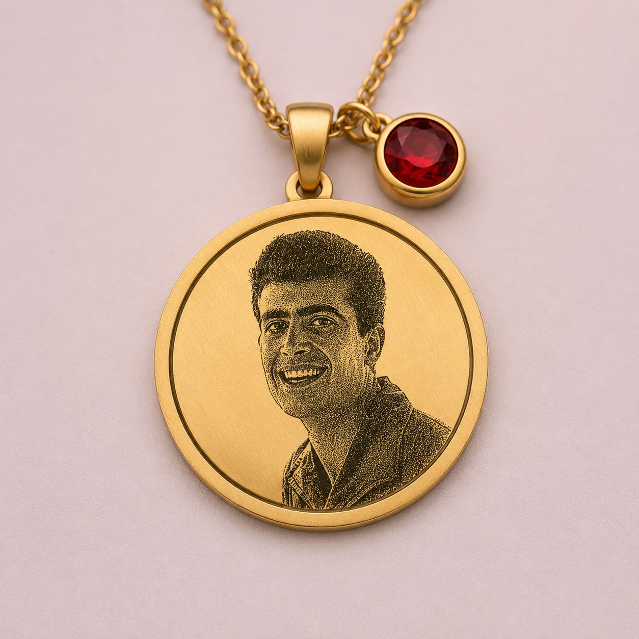 Collar personalizado con fotograbado y firma manuscrita grabada