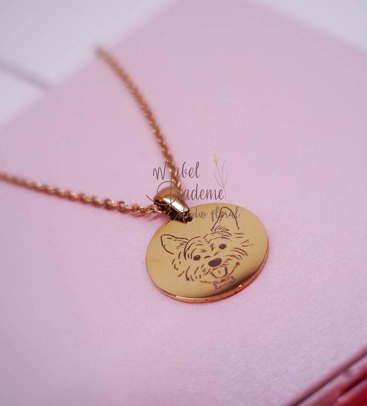 Collar personalizado con foto de mascota grabada en acero inoxidable Collar personalizado con foto de mascota grabada en acero inoxidable