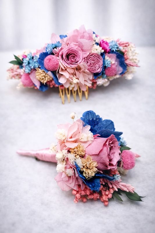 Tocado de Huertana de Flores Preservadas