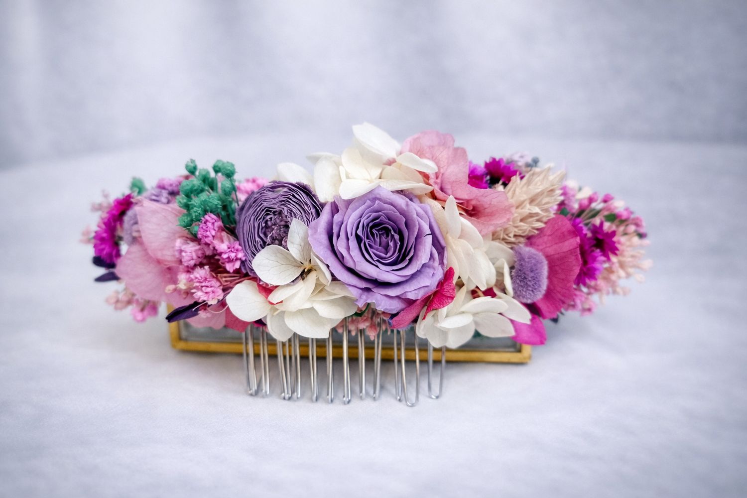 Tocado de Huertana de Flores Preservadas