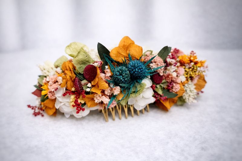 Tocado de Huertana de Flores Preservadas