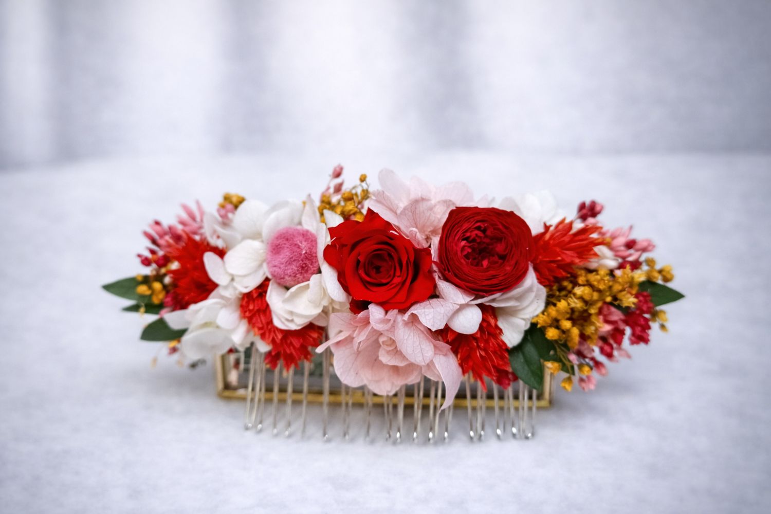 Tocado de Huertana de Flores Preservadas