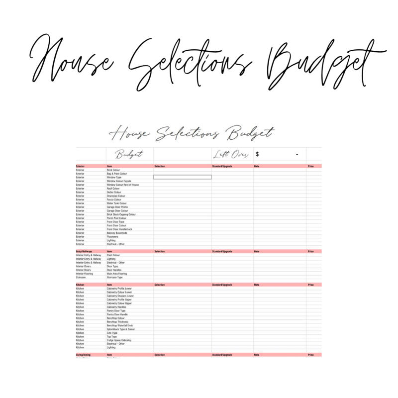 House Selections Budget &amp; Planner