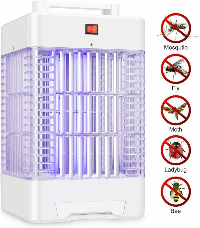 Electric Bug Zapper Indoor, Nontoxic Powerful Fly Trap Insect Killer Lamp with 2 UV Light Bulbs