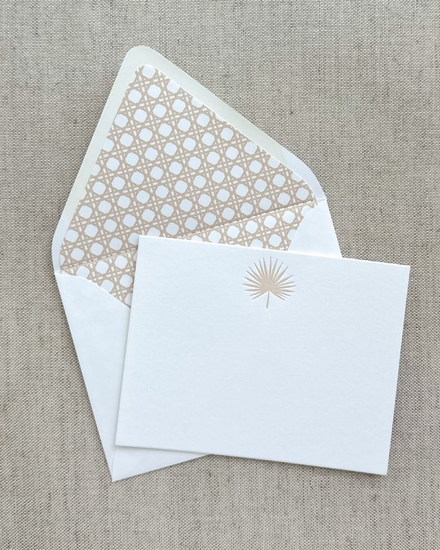 Palm Frond Letterpress Stationery