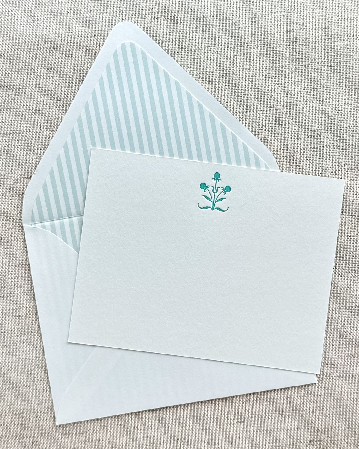 Flower Bud Trio Letterpress Stationery