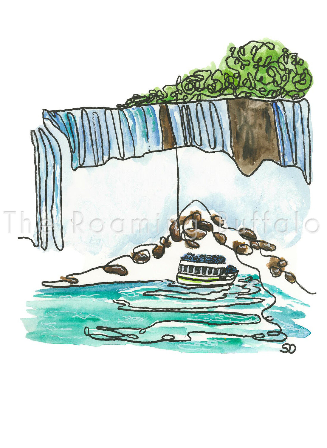 Maid of the Mist, Size: 5"x7" with mat (sizes to 8"x10" frame)