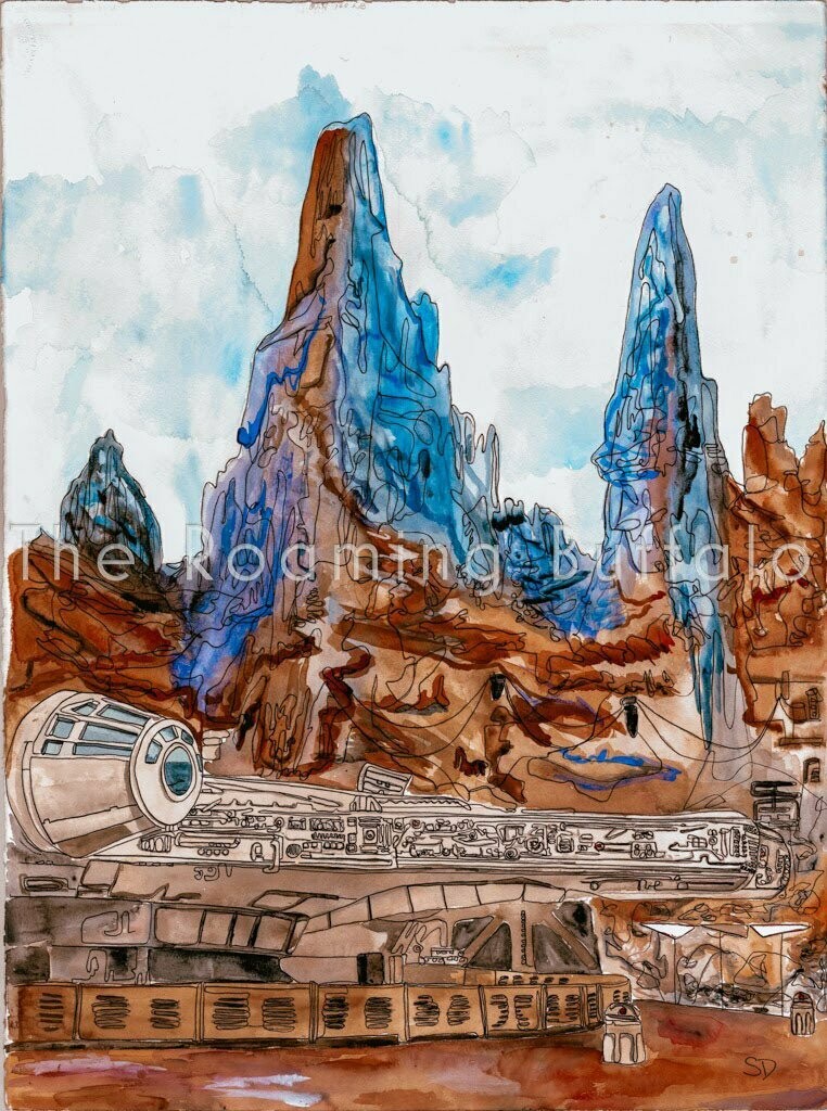 Millennium Falcon, Size: 5"x7" unmatted