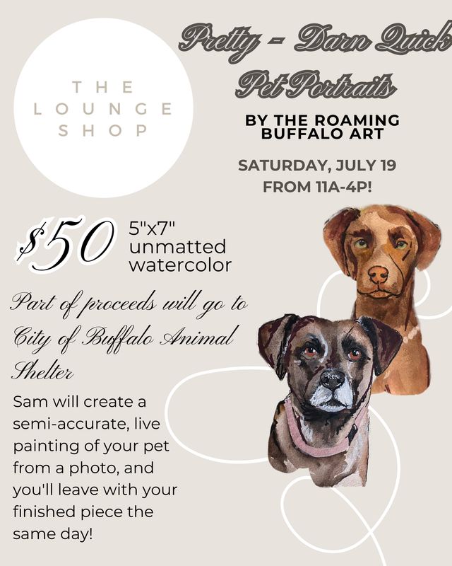 Pretty Darn Quick Pet Portraits at The Lounge Shop!