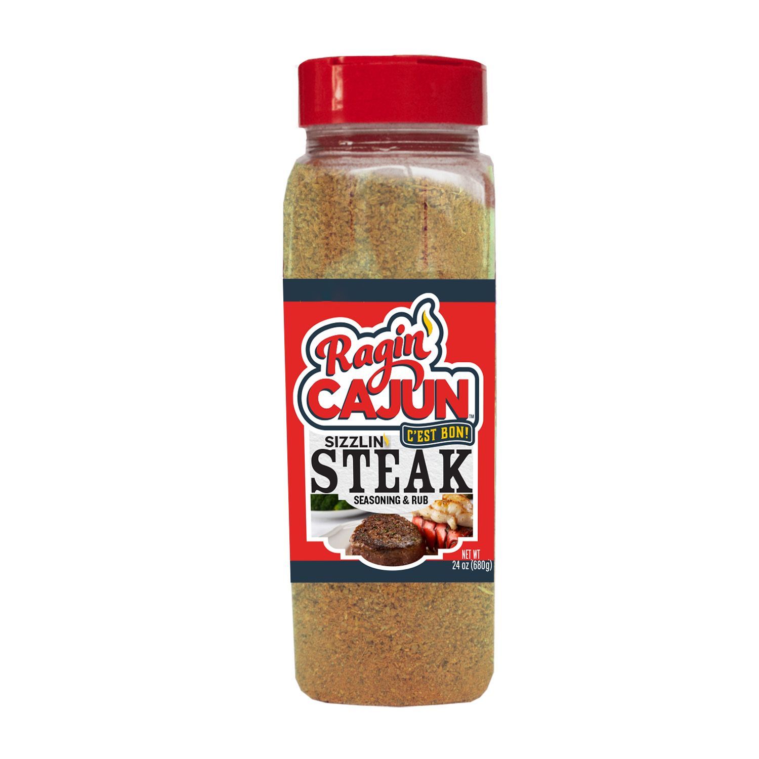 Ragin' Cajun 24oz "Sizzlin' Steak" Cajun Seasoning & Rub - Food Service