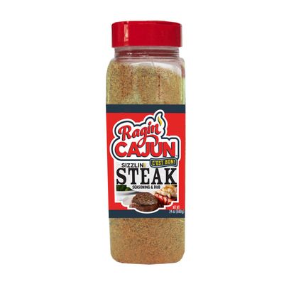Ragin' Cajun 24oz "Sizzlin' Steak" Cajun Seasoning & Rub - Food Service