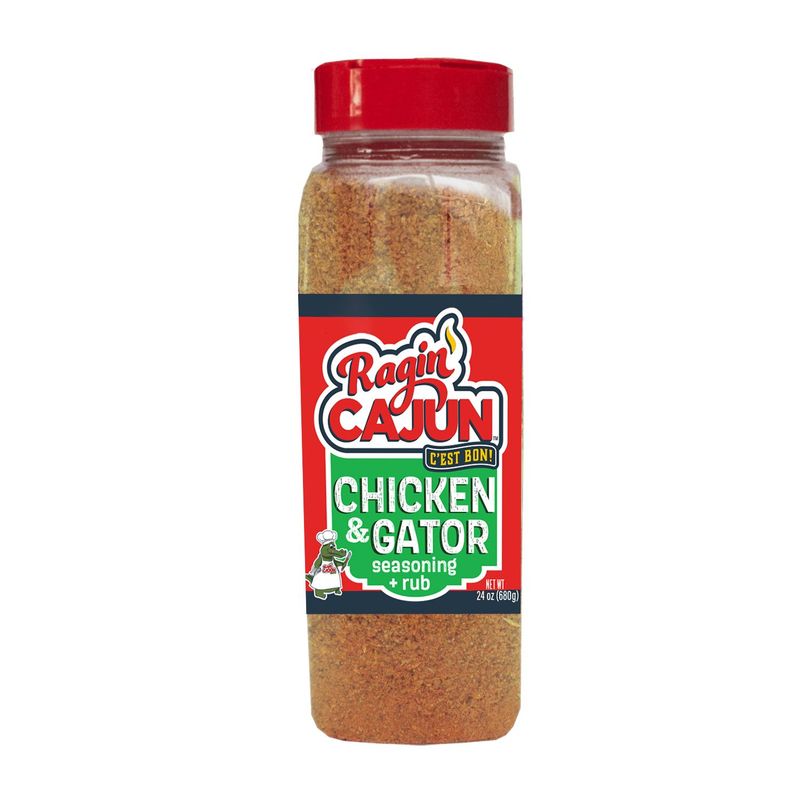 Ragin' Cajun 24oz "Chicken or Gator" Cajun Seasoning & Rub - Food Service