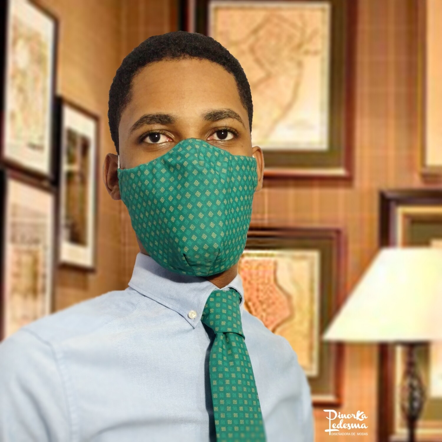 Conjunto de 3. Corbata,Corbatin y Mascarilla