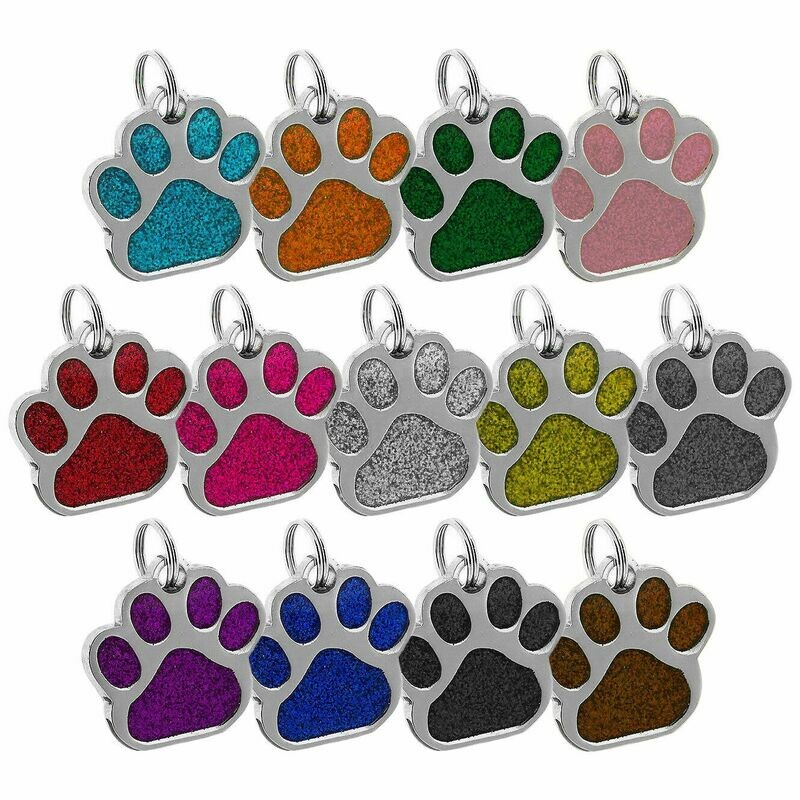 personalised dog glitter id tags