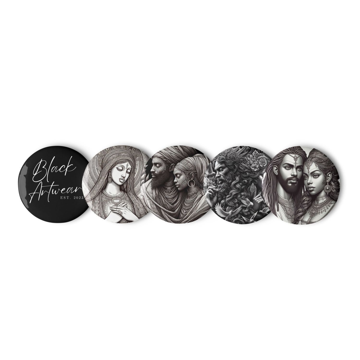 Set of pin buttons