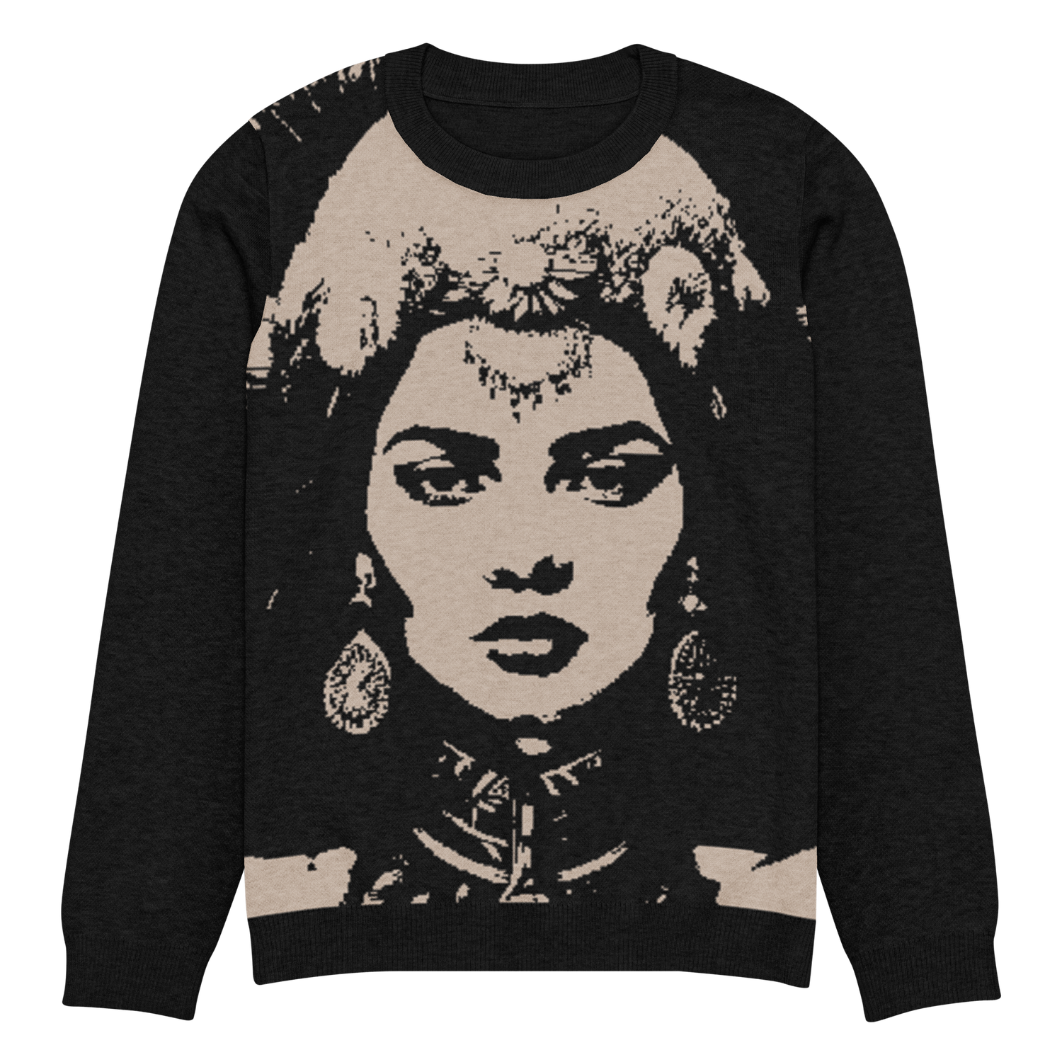 Knitted crew neck sweater