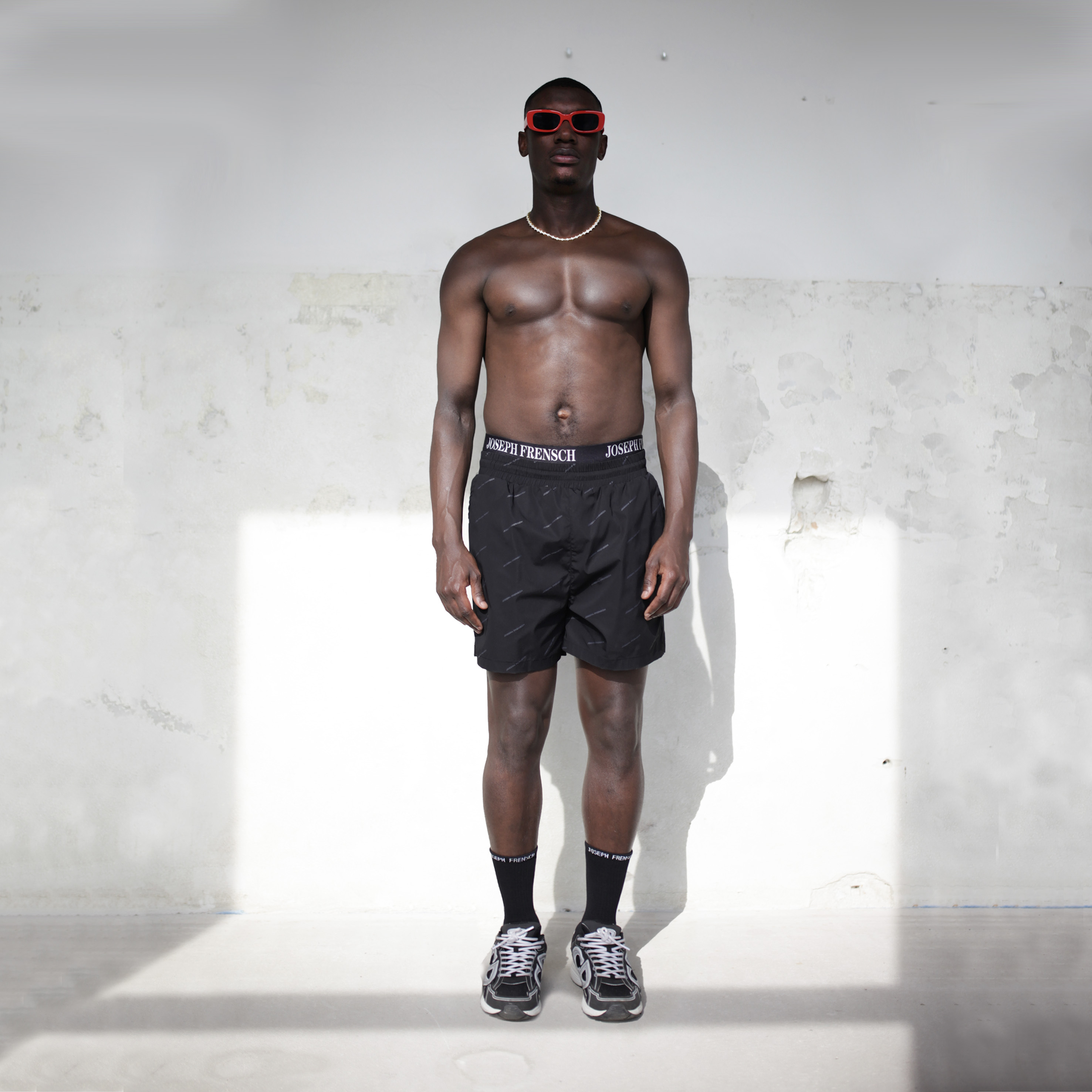 SWIMSHORTS LOGO ALLOVER PRINT (COLD BLACK)