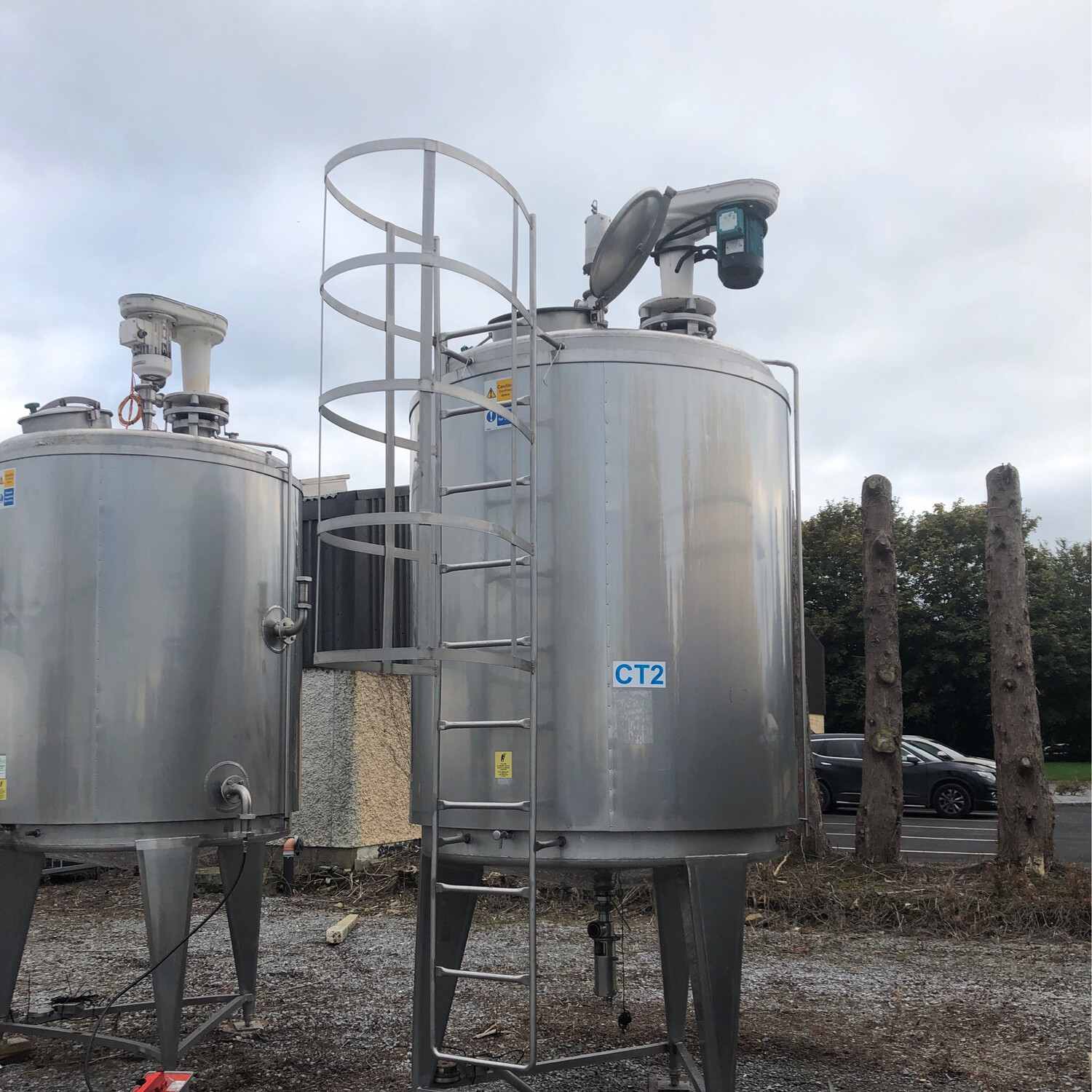 4m³ Insulated Jacketed Stainless Steel Tank with Agitator & Ladder