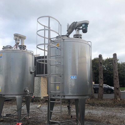 4M3 Agitated , insulated , jacketed Tank with Access ladder