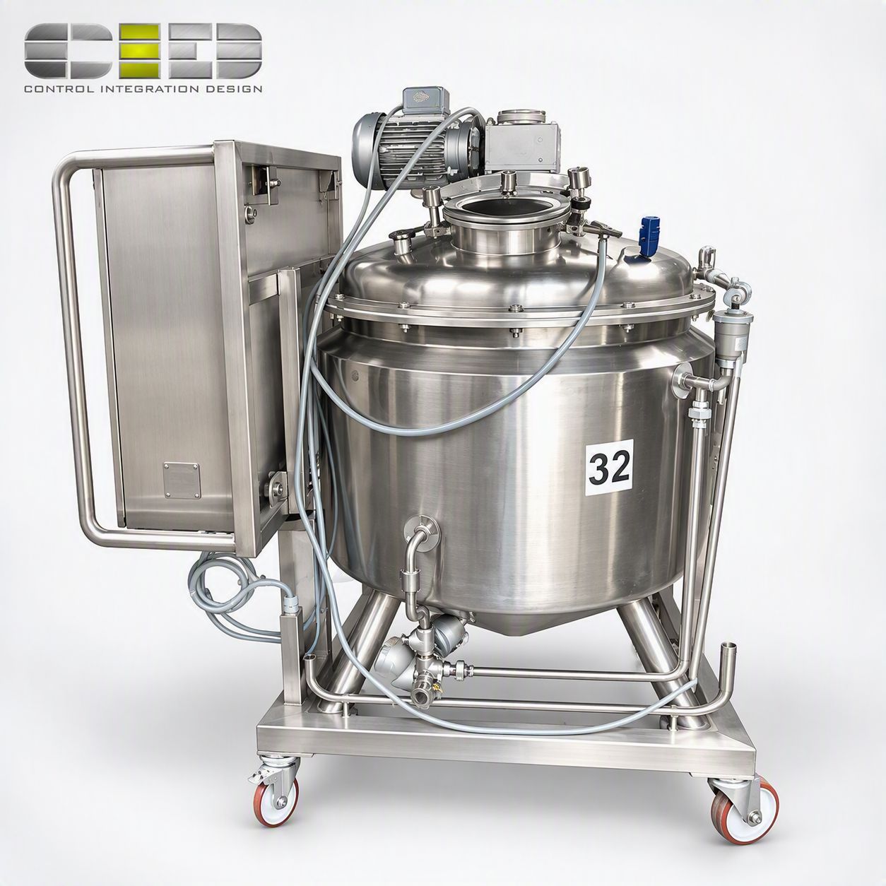 0.25m³ Insulated Jacketed Stainless Steel Tank with Agitator