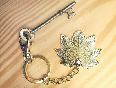 Full Moon Maple Leaf Key Chain