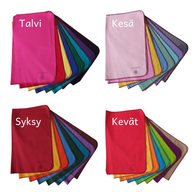 Lumoudu väreistäsi Vuodenaikahuivien peruspaketti